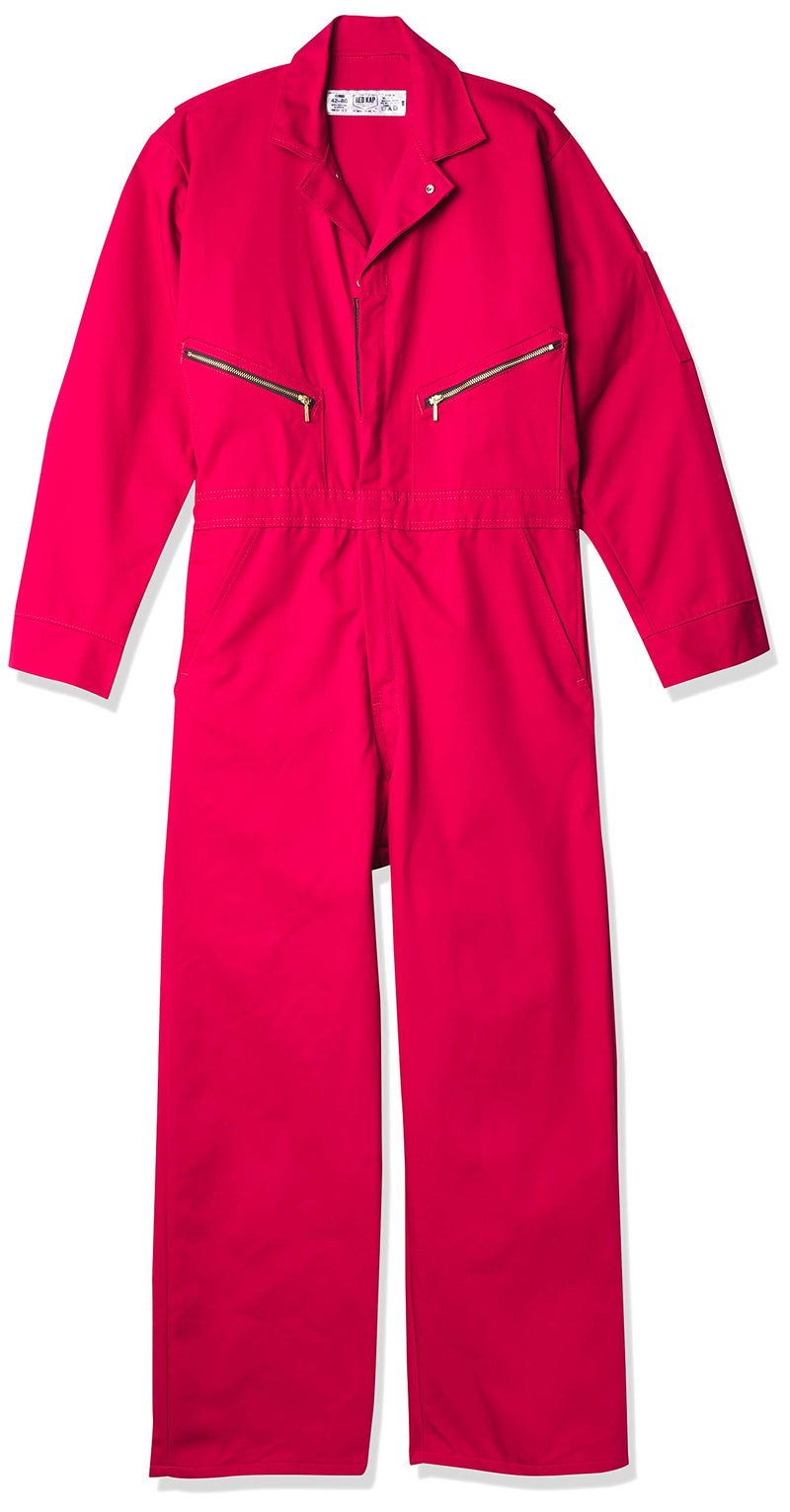Red Kap mens Zip-front Cotton overalls and coveralls workwear apparel, Red, 36 US - Image 3